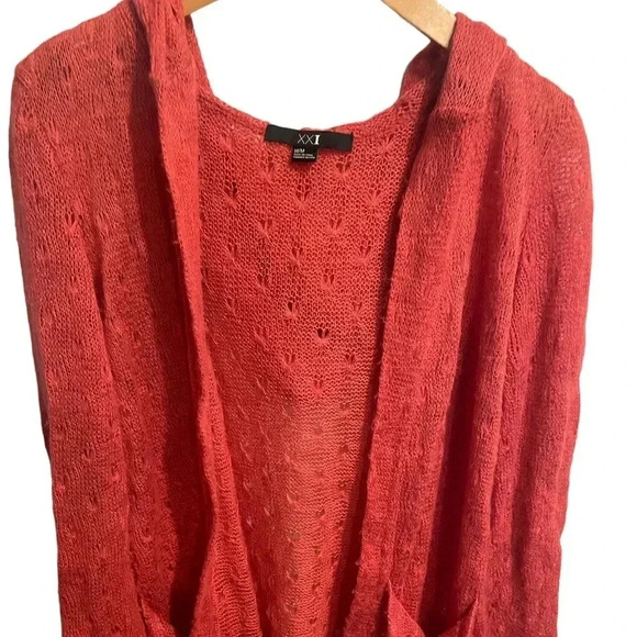 Forever 21 orange wool blend cardigan size Medium - Picture 2 of 6